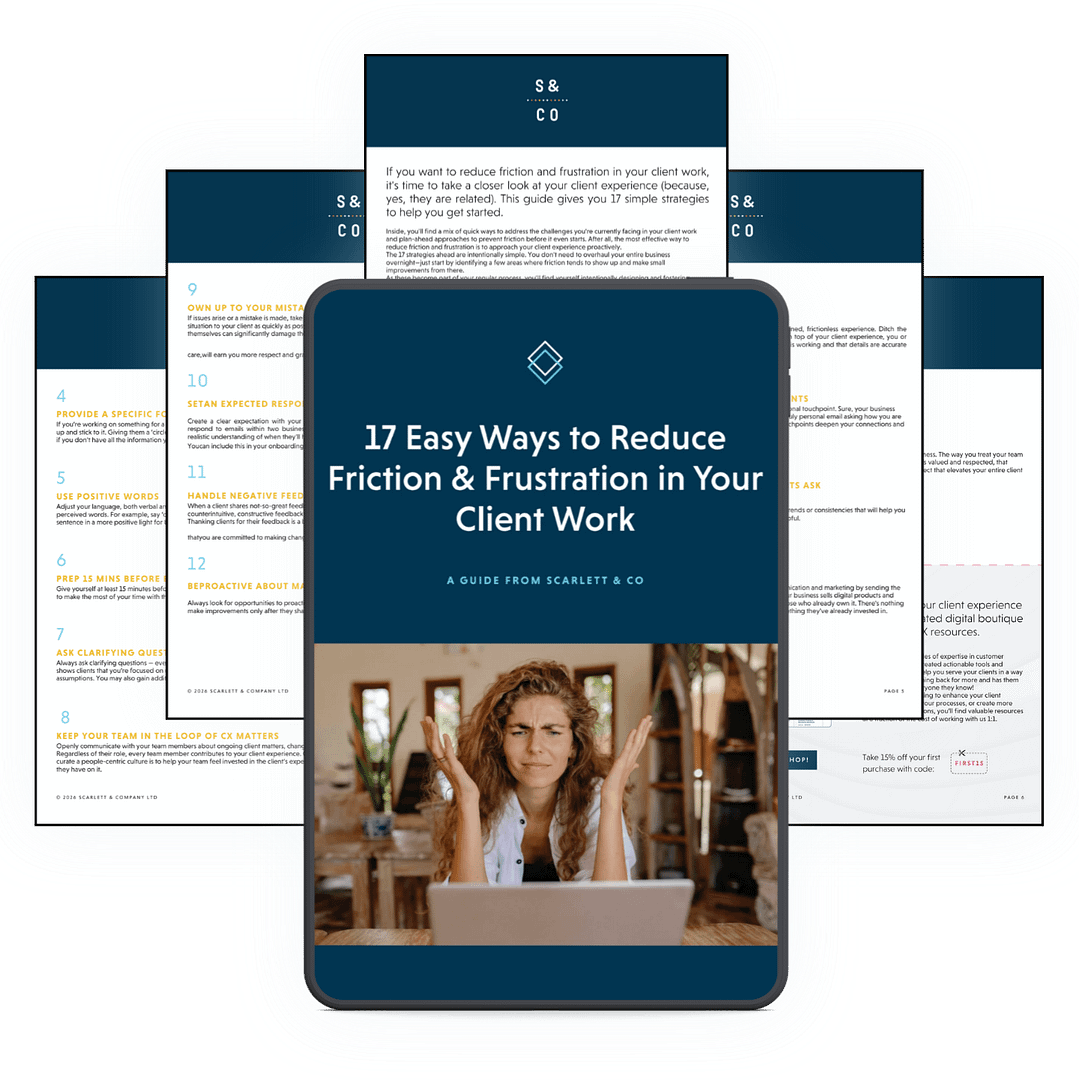 Mock up of PDF resource offered by Scarlett & Co.