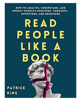Dark blue book cover with broken statue for Read People Like a Book by Patrick King